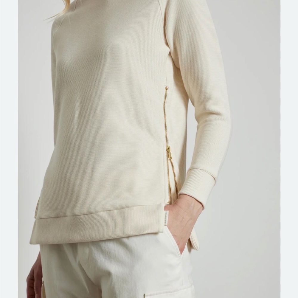 Varley Manning Sweatshirt Cream Gold Side Zip